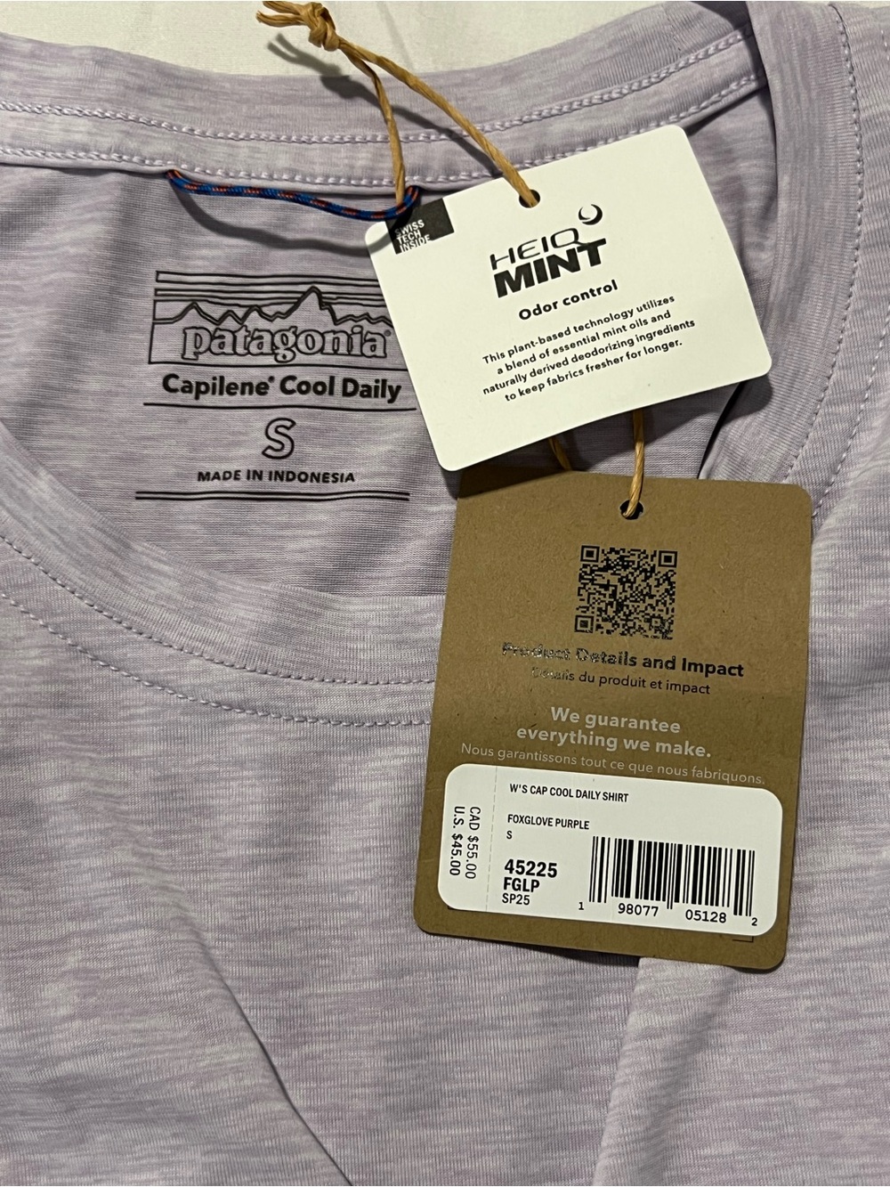 Patagonia Capilene Cool Daily Shirt Womens S Foxglove Purple Short Sleeve Tee